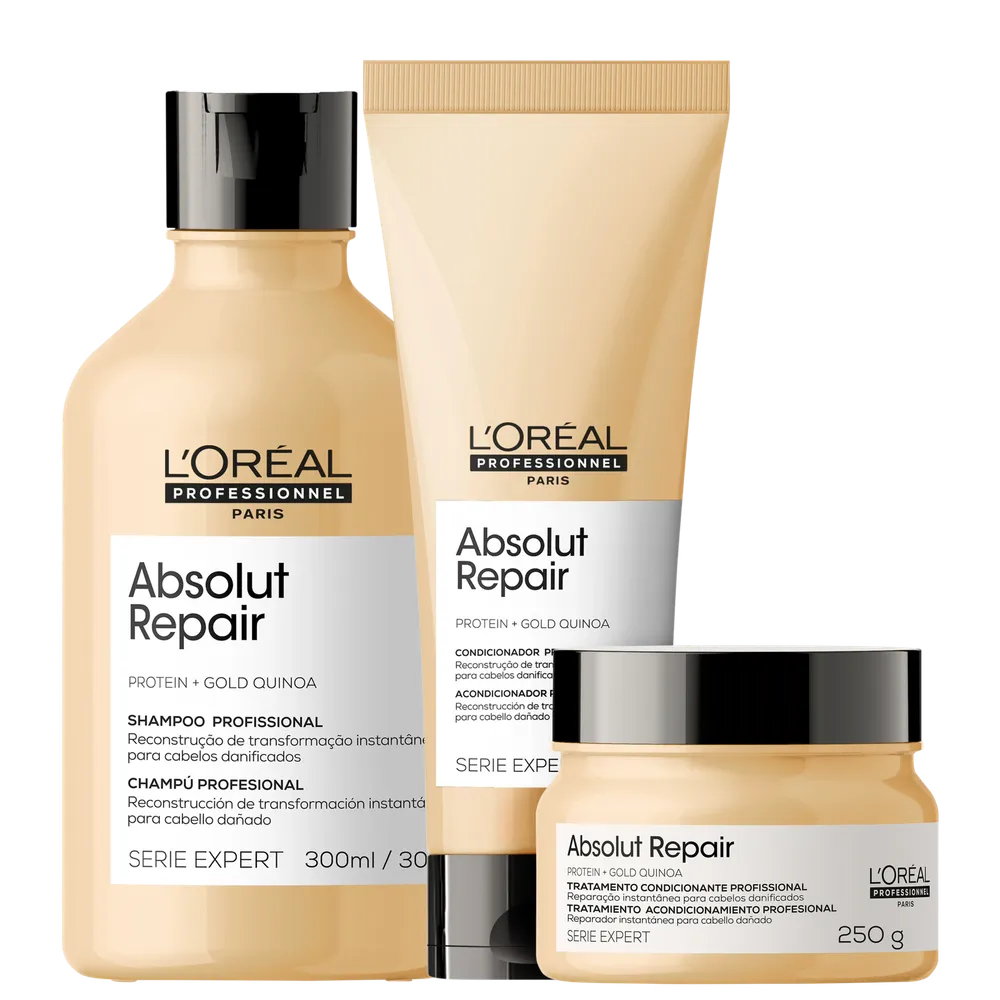 Kit L'Oréal Professionnel Serie Expert Absolut Repair Gold Quinoa + Protein Trio (3 Produtos)