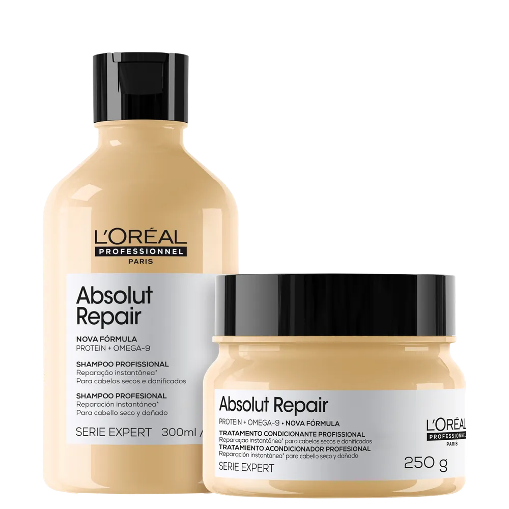 Kit L'Oréal Professionnel Serie Expert Absolut Repair Omega-9 + Protein Instant Resurfacing (2 Produtos)
