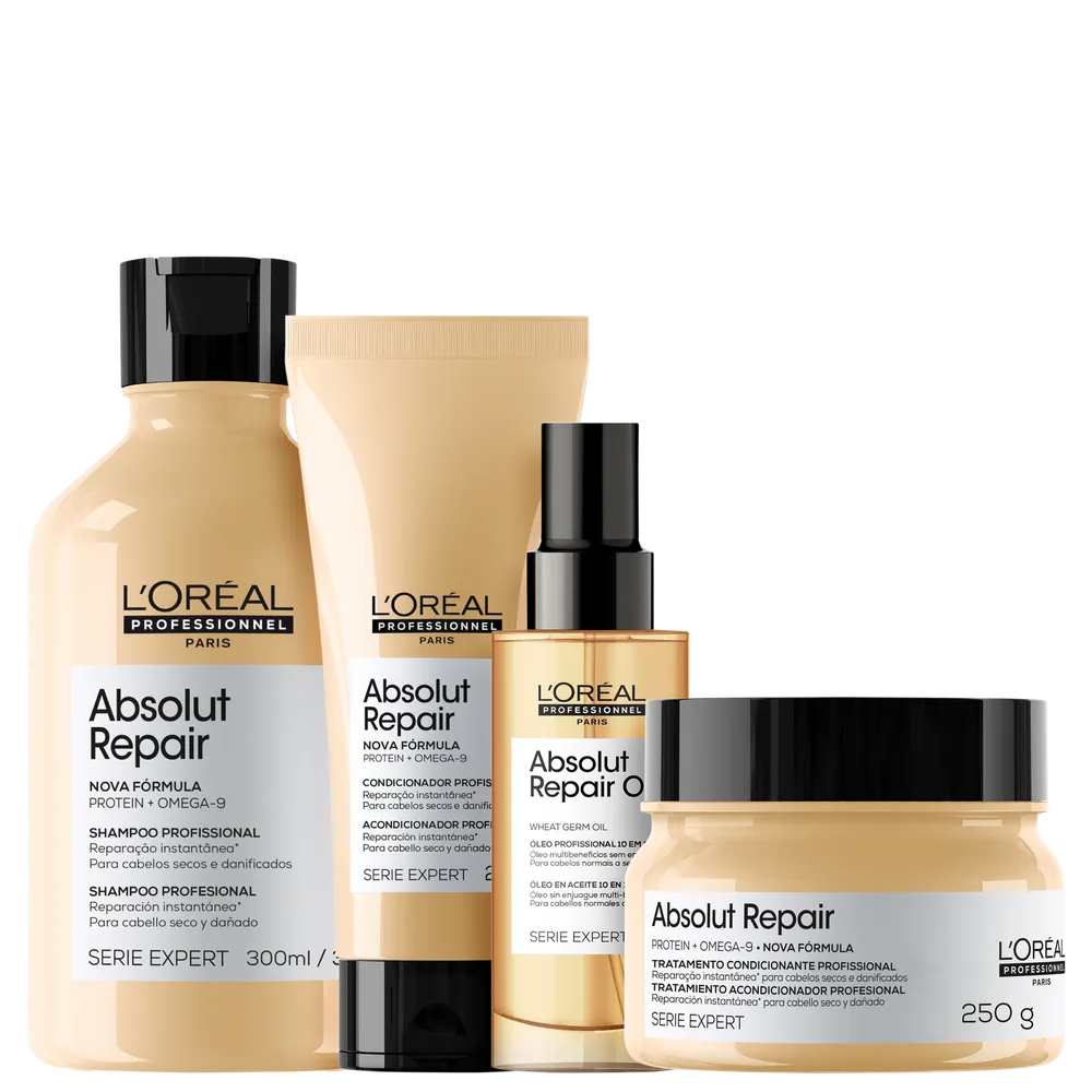 Kit L'Oréal Professionnel Serie Expert Absolut Repair Omega-9 + Protein Quarteto (4 Produtos)