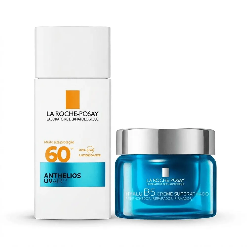 Kit La Roche-Posay Anti-Idade e Proteção Creme Facial Hyalu B5 Superativado 50g + Protetor Solar Anthelios UV Air FPS 60 45ml