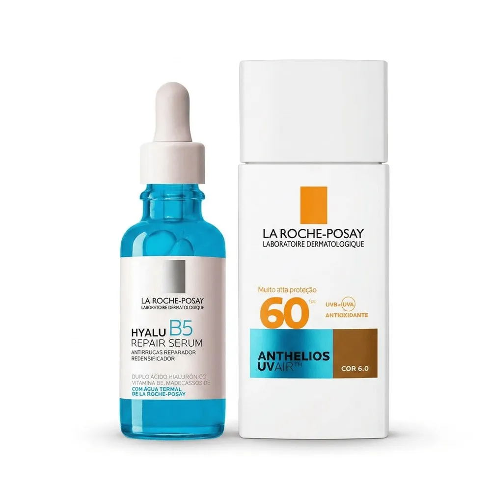 Kit La Roche-Posay Anti-Idade Hyalu B5 Sérum 30ml + Protetor Solar Anthelios UV Air Cor 6.0 FPS 60 45ml