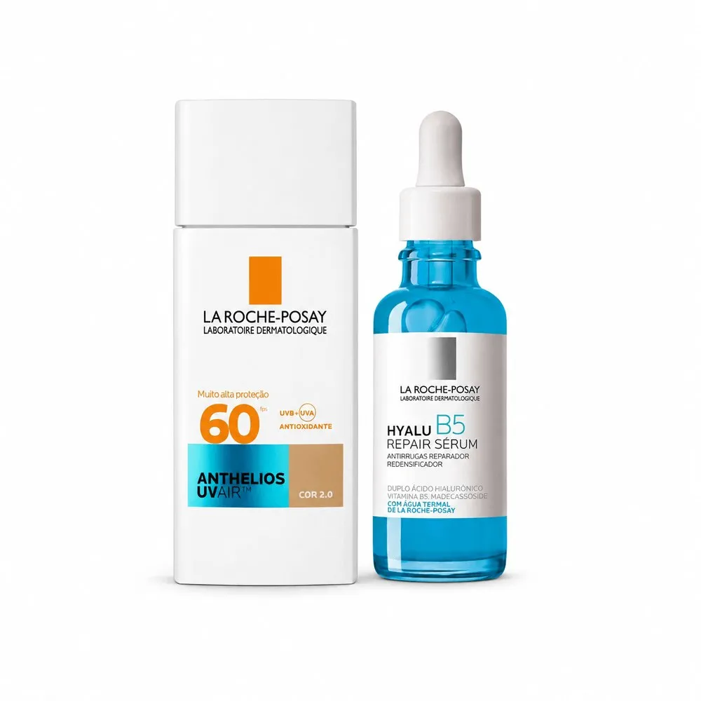 Kit La Roche-Posay Hyalu B5 e Anthelios Anti-Idade Sérum Hyalu B5 30ml + Protetor Solar Anthelios UV Air Cor 2.0 FPS 60 45ml