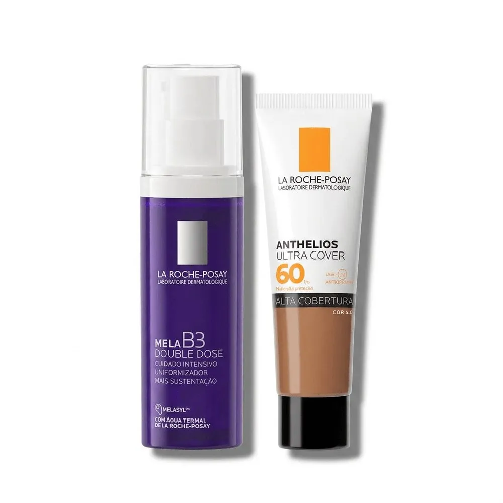 Kit La Roche-Posay Mela B3 e Anthelios Hidratante Clareador Double Dose 40ml + Protetor Solar Ultra Cover Cor 5.0 30g - Cor 1.0