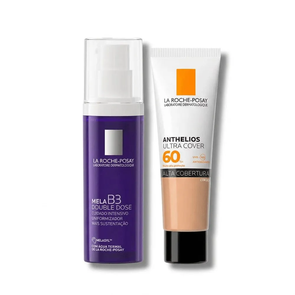 Kit La Roche-Posay Mela B3 e Anthelios Hidratante Clareador Mela B3 Double Dose 40ml + Protetor Solar Ultra Cover FPS 60 Cor 2.5 30g