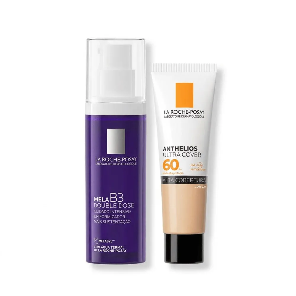 Kit La Roche-Posay Mela B3 e Anthelios Hidratante Facial Mela B3 Double Dose 40ml + Protetor Solar Anthelios Ultra Cover FPS 60 Cor 2.0 30g
