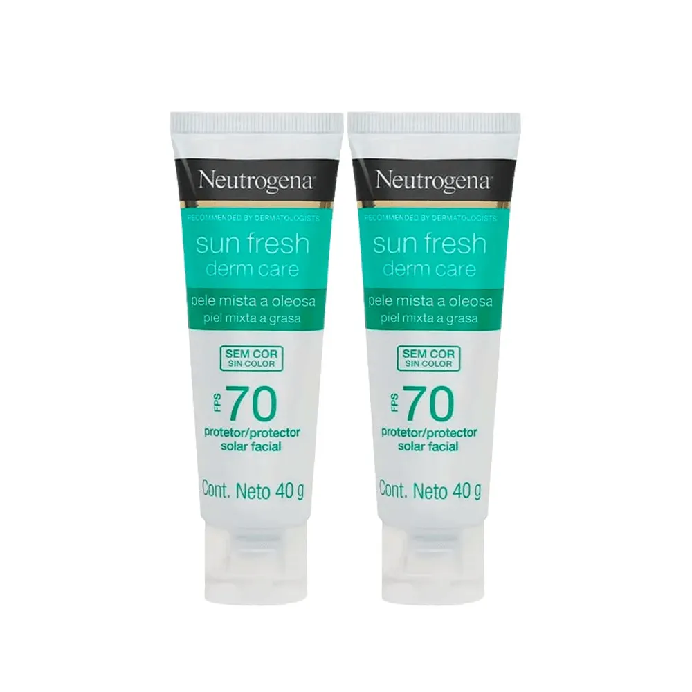 Kit Neutrogena Protetor Solar Sun Fresh Oily Skin Sem Cor Fps70 40g 2 Unidades