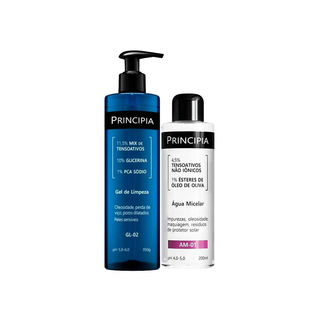 Kit Principia Gel de Limpeza Facial GL-02 350g + Água Micelar Am-01 200ml