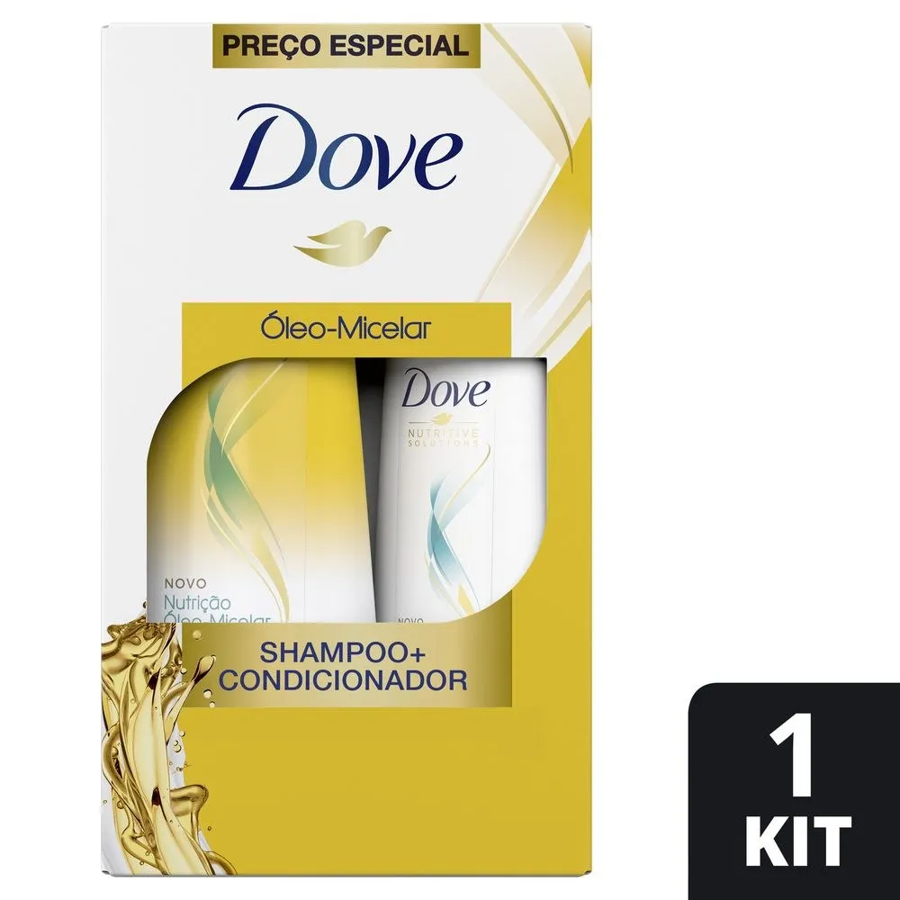 Kit Shampoo Dove Óleo Nutrição 400ml 1 Unidade + Condicionador Dove Óleo Nutrição 200ml 1 Unidade
