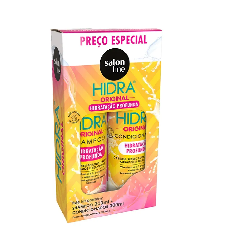 Kit Shampoo Salon Line Hidra Original 300ml 1 Unidade + Condicionador Salon Line Hidra Original 300ml 1 Unidade