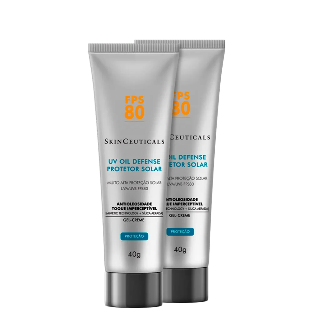 Kit SkinCeuticals UV Oil Defense FPS 80 - Protetor Solar Facial 2x40g