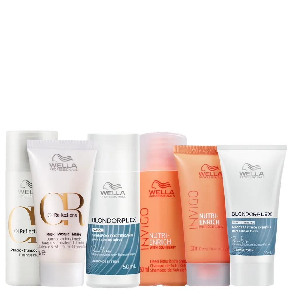 Kit Wella Professionals BlondorPlex Invigo Nutri-Enrich Oil Reflections Mini (6 Produtos)