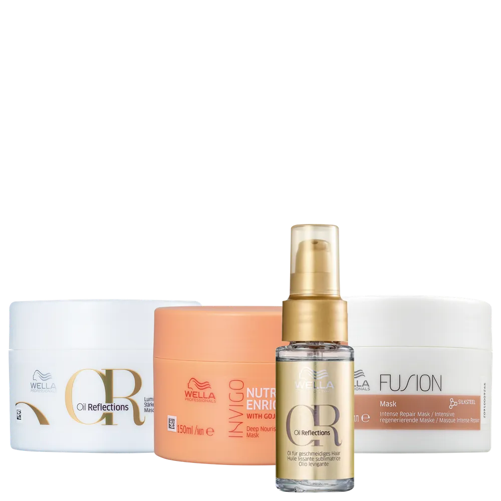 Kit Wella Professionals Cronograma Capilar + Oil Reflections (4 Produtos)