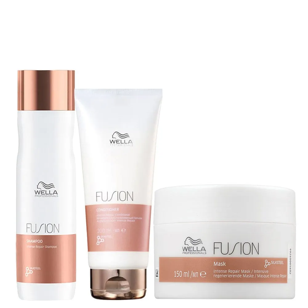 Kit Wella Professionals Fusion - Shampoo 250 ml + Condicionador 200 ml + Máscara 150 ml