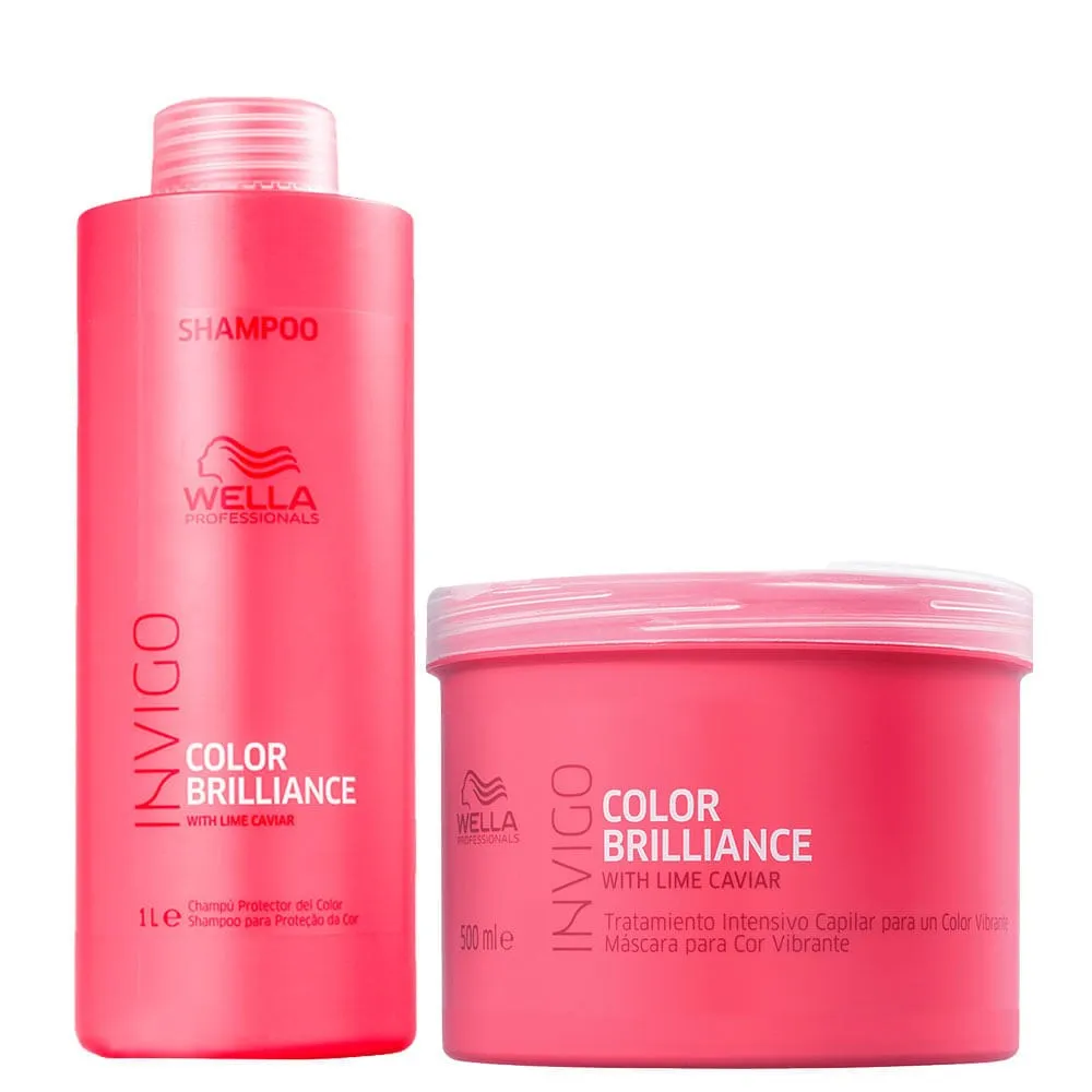 Kit Wella Professionals Invigo Color Brilliance - Shampoo 1000 ml + Máscara 500 ml