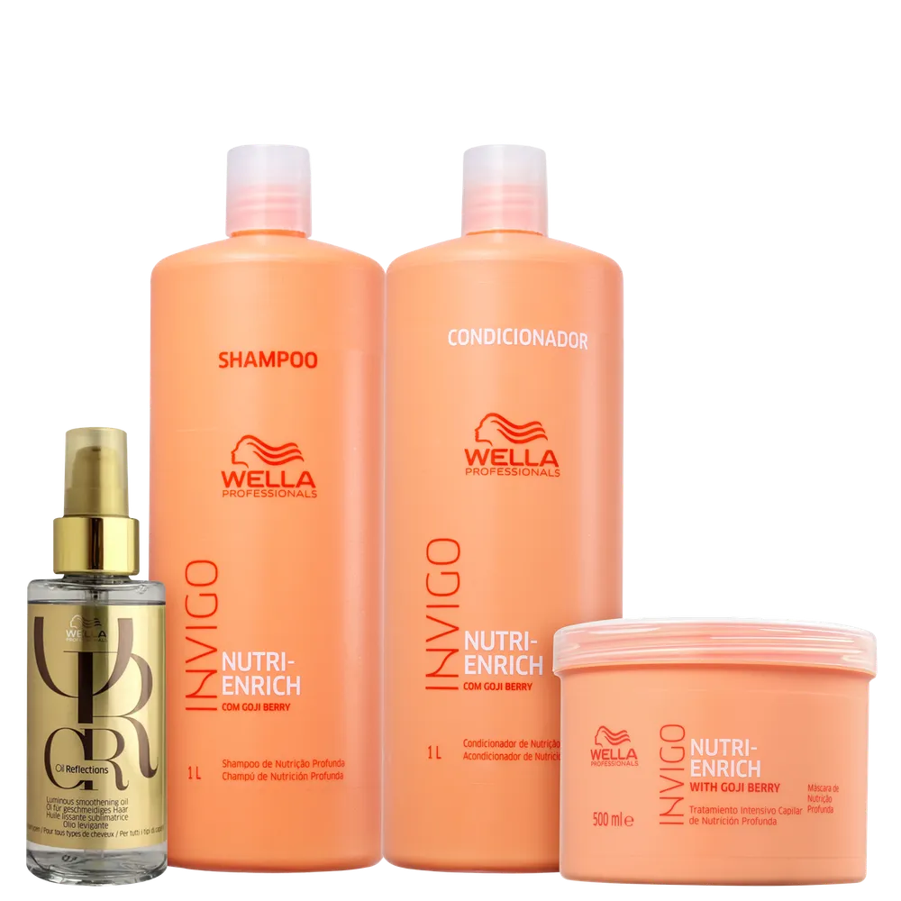 Kit Wella Professionals Invigo Nutri-Enrich Quarteto Shine Salon (4 Produtos)