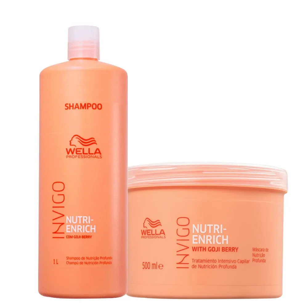 Kit Wella Professionals Invigo Nutri Enrich - Shampoo 1000 ml + Máscara 500 ml