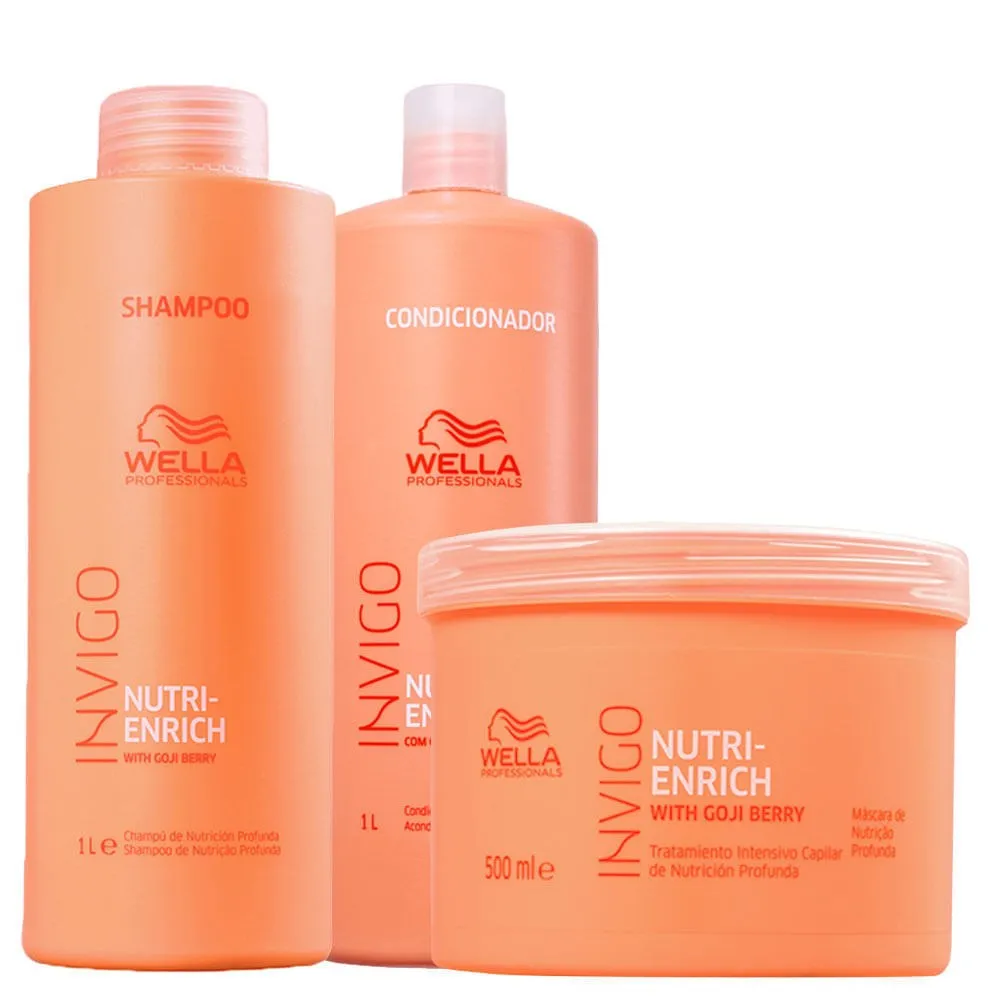Kit Wella Professionals Invigo Nutri Enrich - Shampoo 1000 ml + Condicionador 1000 ml + Máscara 500 ml
