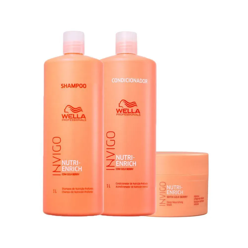 Kit Wella Professionals Invigo Nutri - Enrich - Shampoo 1l + Condicionador 1l + Máscara 150ml