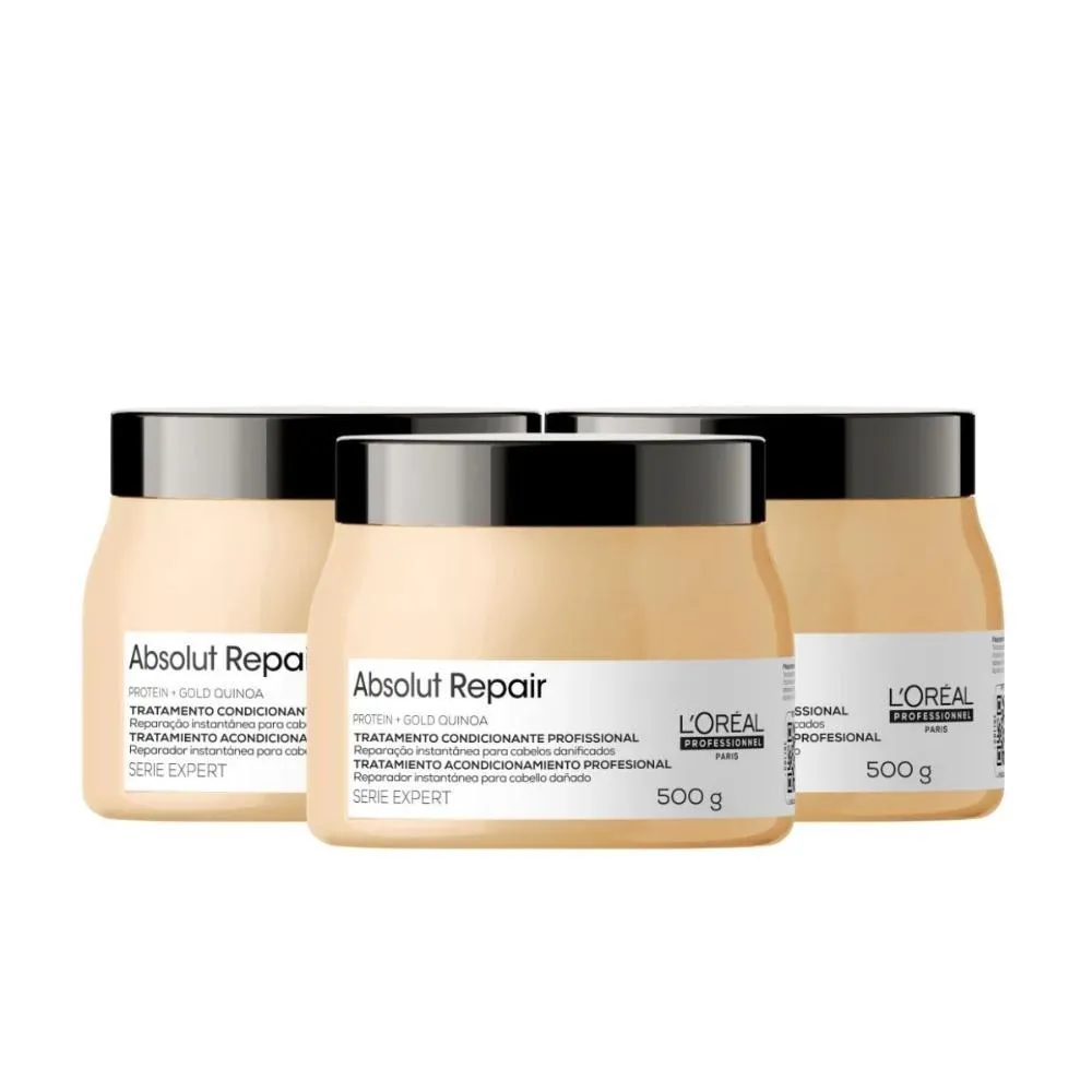 L'Oréal Absolut Repair Gold Quinoa - Kit 3 Máscaras Capilares - 500g cada