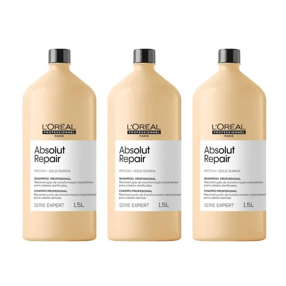 L'Oréal Professionnel Absolut Repair Gold Quinoa Kit - 3 Shampoos 1,5L