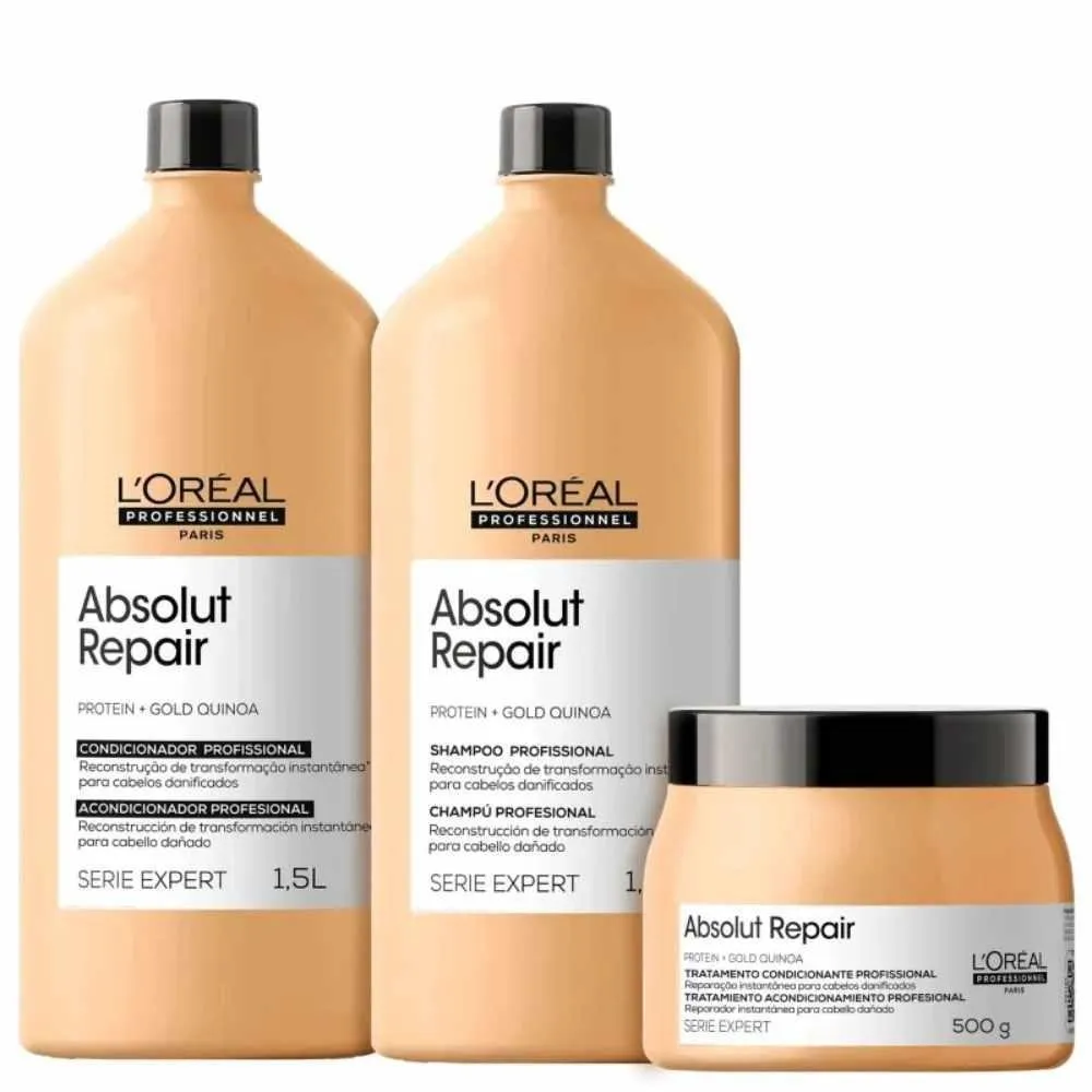 L'Oréal Professionnel Absolut Repair Gold Quinoa - Kit Trio Profissional de Tratamento