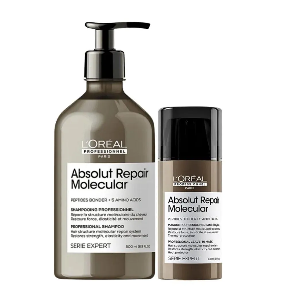 L'Oréal Professionnel Absolut Repair Molecular - Shampoo 500ml e Máscara Leave-in 100ml