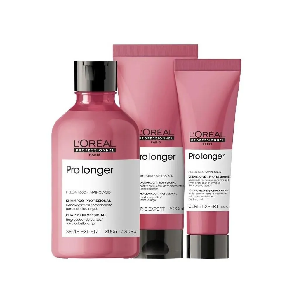 L'Oréal Professionnel Pro Longer Kit com Shampoo 300ml + Condicionador 200ml + Leave-in 150ml