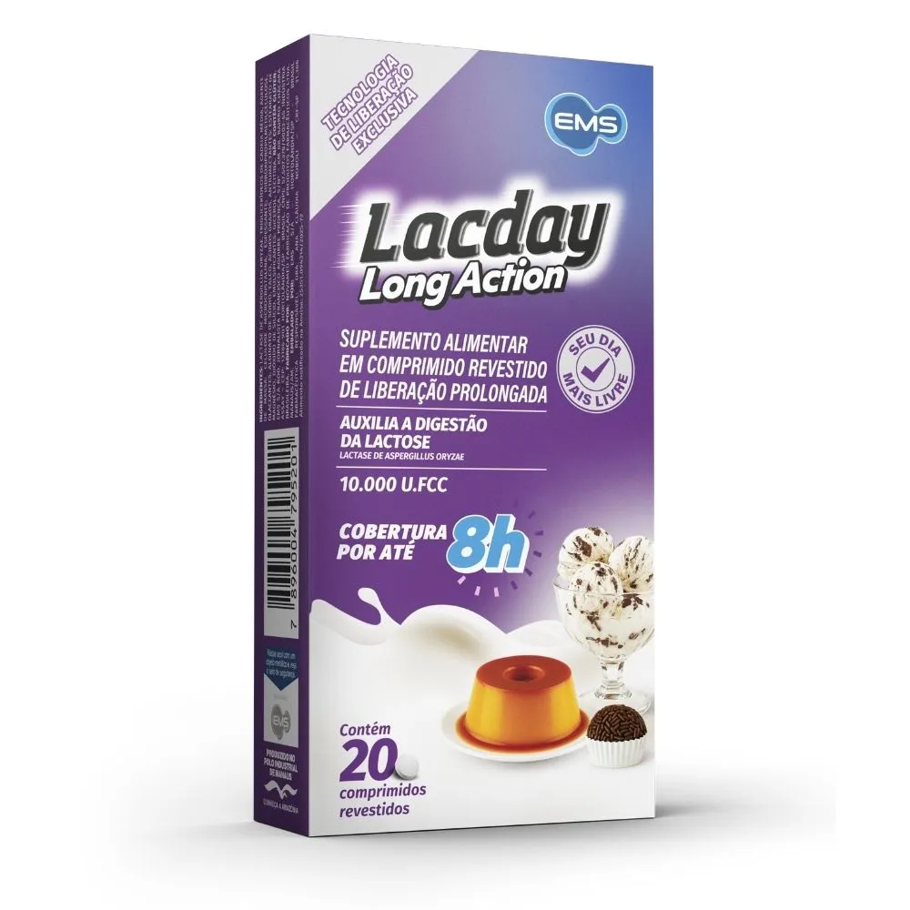 Lacday Long Action 10.000 U.Fcc 20 Comprimidos Revestidos