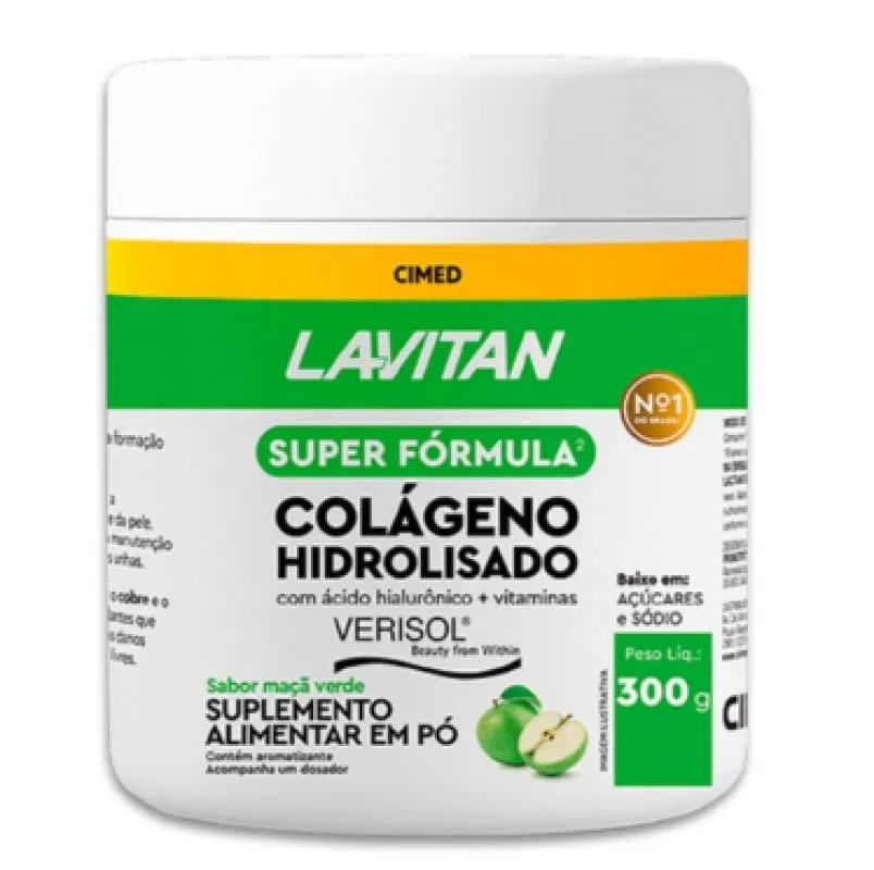Lavitan Colágeno Hidrolisado Verisol 300 g Sabor Maçã Verde