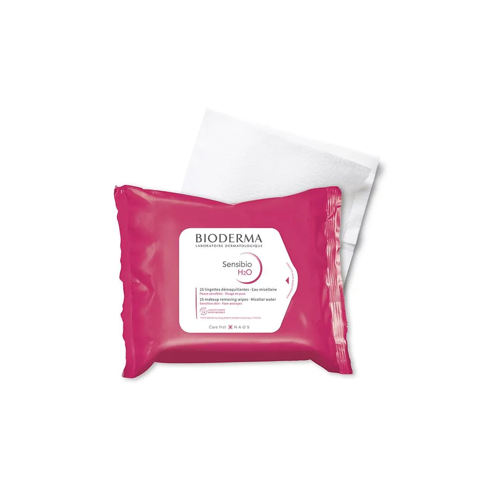 Lenços Micelares Faciais Bioderma Sensibio H2O 25 Unidades
