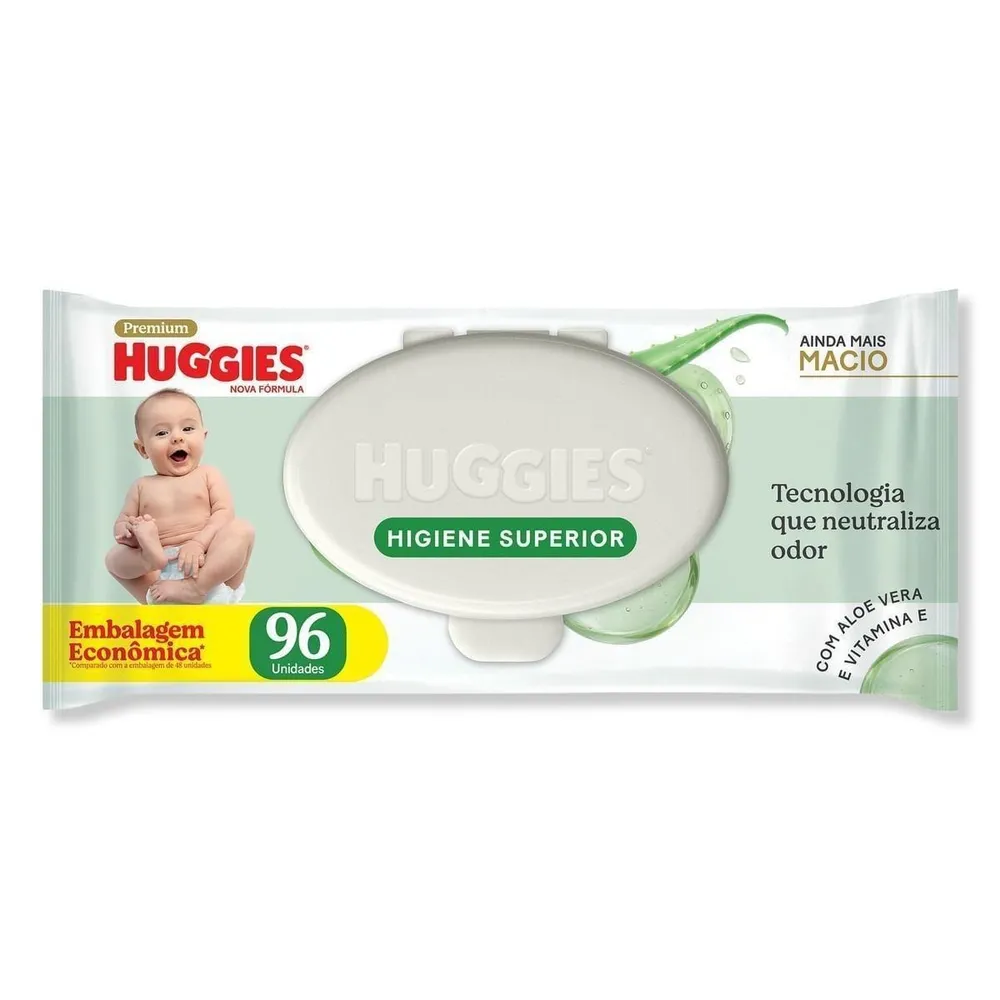 Lenços Umedecidos Huggies Higiene Superior Limpam 2x Mais 192 Unidades