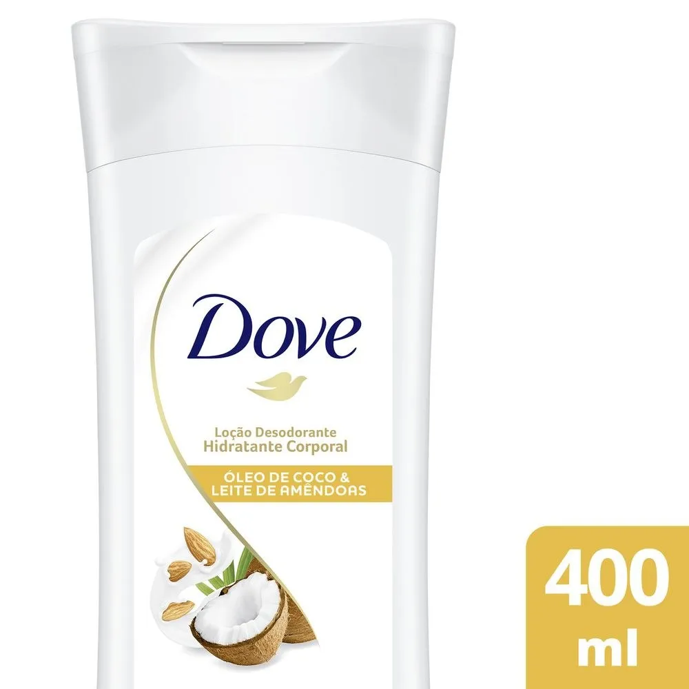 Loção Corporal Dove Hidratante Óleo de Coco e Leite de Amêndoas 72h 400ml
