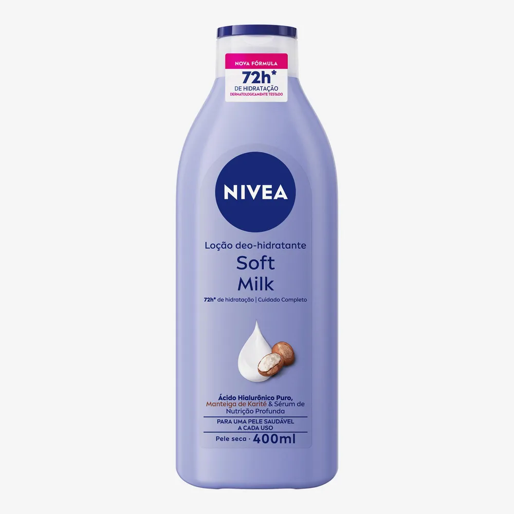 Loção Corporal Nivea Soft Milk Hidratante Pele Seca com Manteiga de Karité 400ml