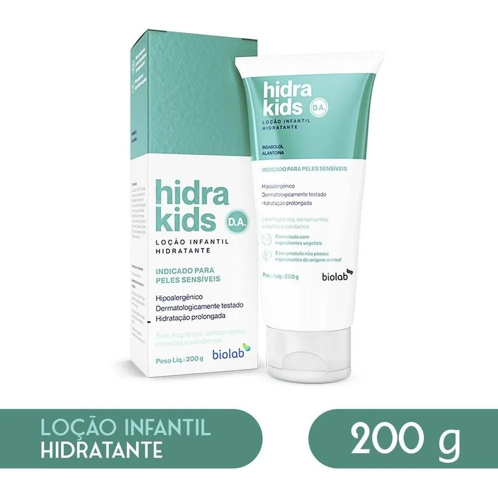 Loção Hidratante Infantil Hidra Kids D.A. Calmante com Aloe Vera 200g
