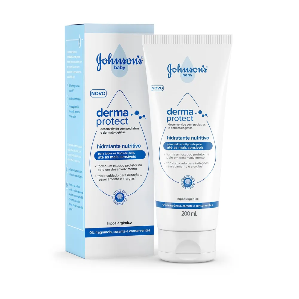 Loção Hidratante Infantil Johnson's Baby Derma Protect Bebê Nutritivo 200ml
