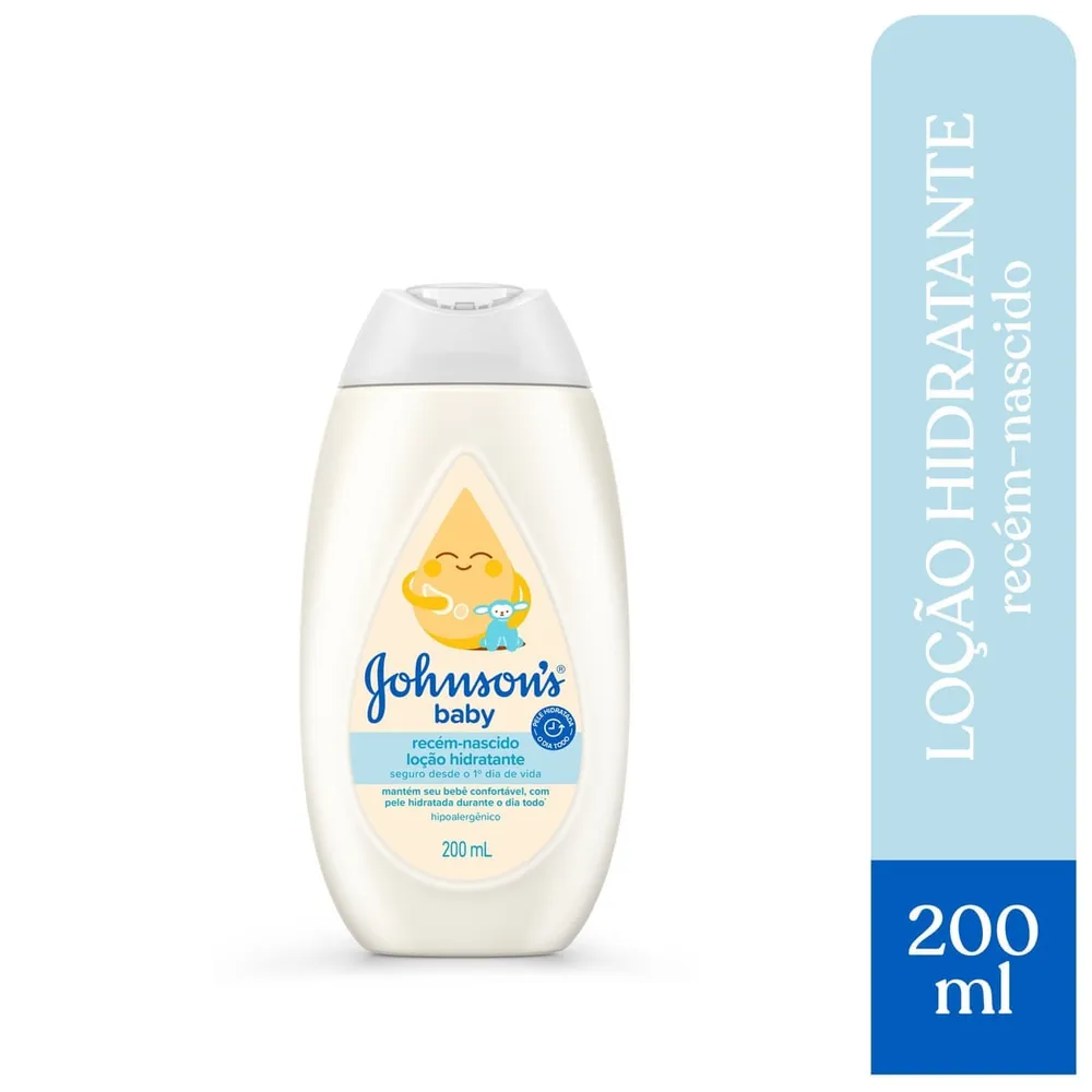 Loção Hidratante Infantil Johnson's Baby Recém-nascido Hipoalergênica 200ml