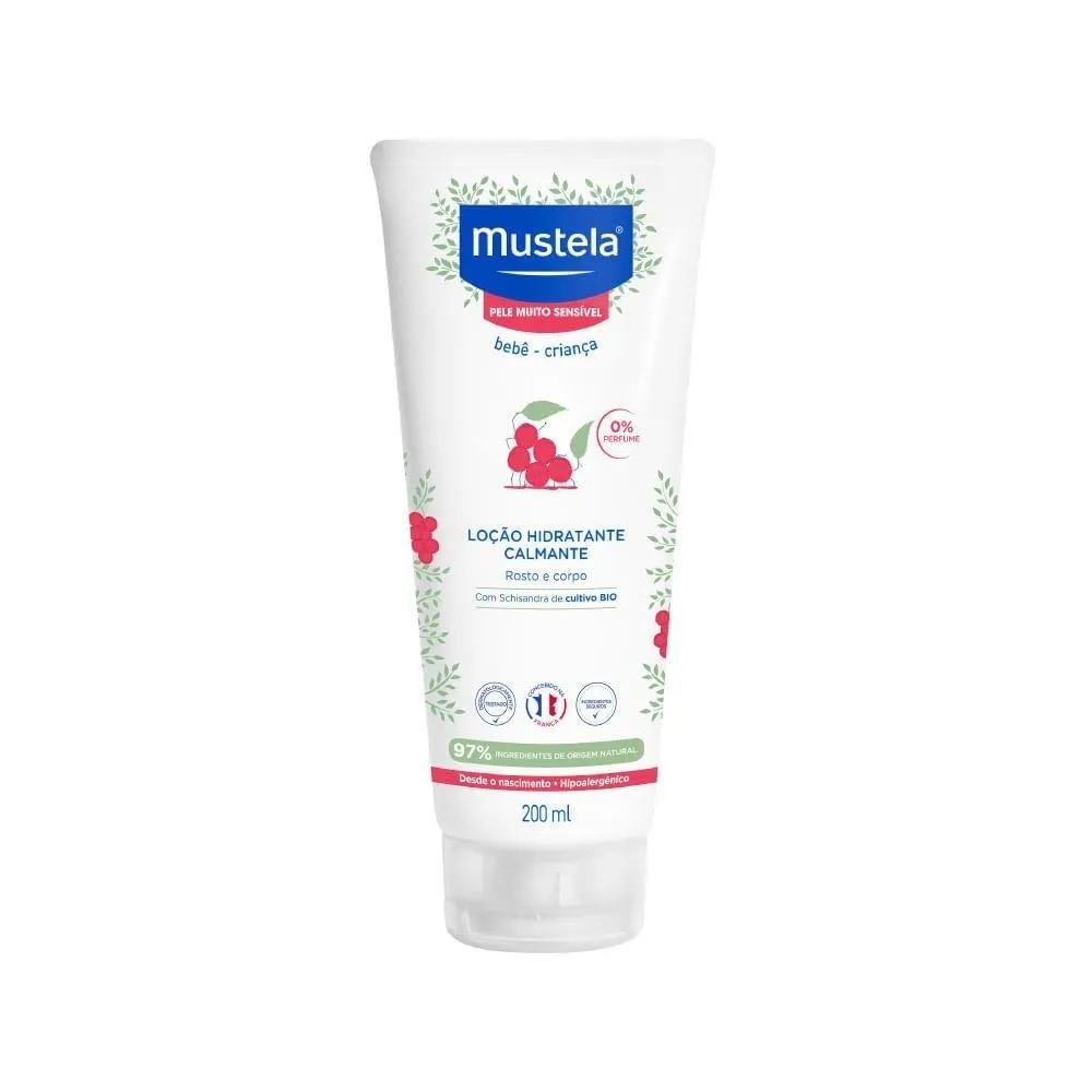 Loção Hidratante Mustela Pele Muito Sensível Bebê Calmante Sem Perfume 200ml