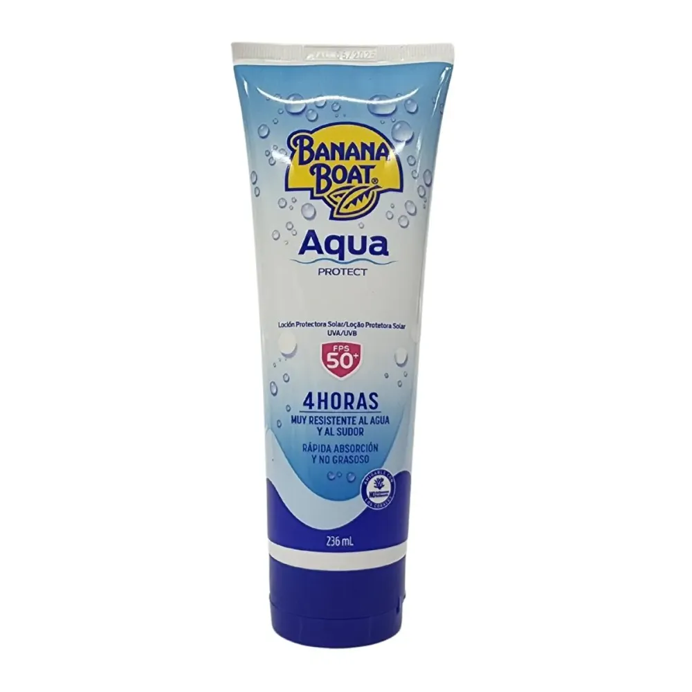 Loção Protetora Solar Uva/uvb Aqua Protect Fps 50+ Banana Boat 236ml