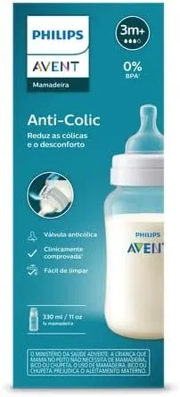 Mamadeira Philips Avent Anti-Colic +3meses Fluxo Médio 330ml 1 Unidade