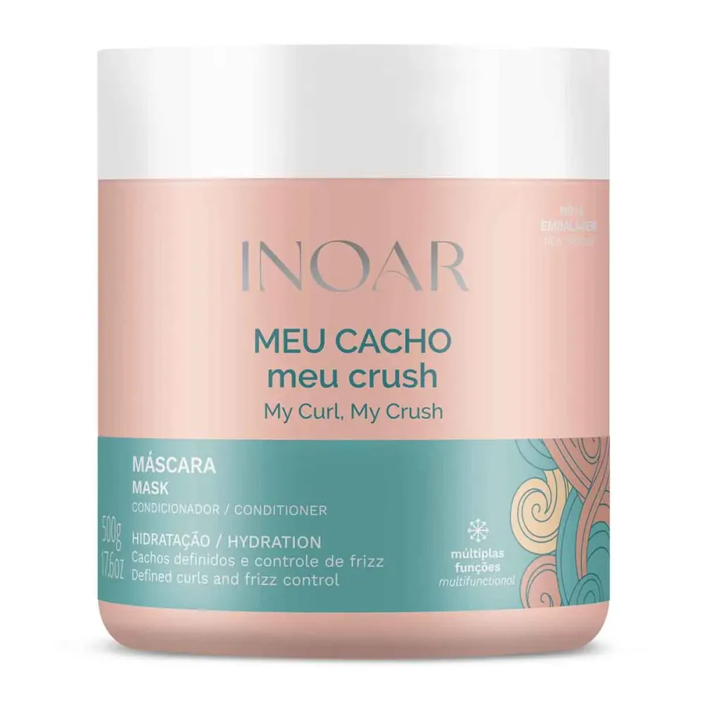 Máscara Capilar Cabelo Cacheado Inoar Meu Cacho Meu Crush 500g