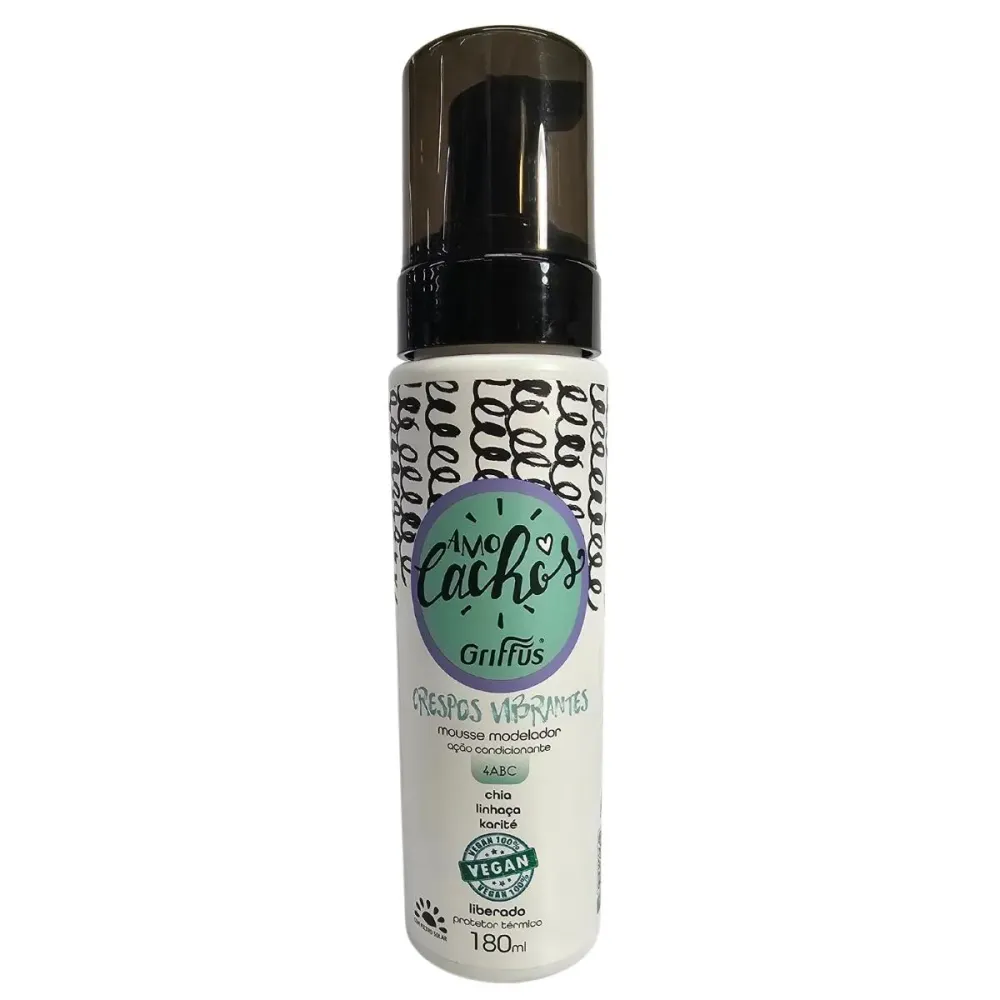 Mousse Modelador Crespos Vibrantes 4abc Vegano Amo Cachos Griffus 180ml