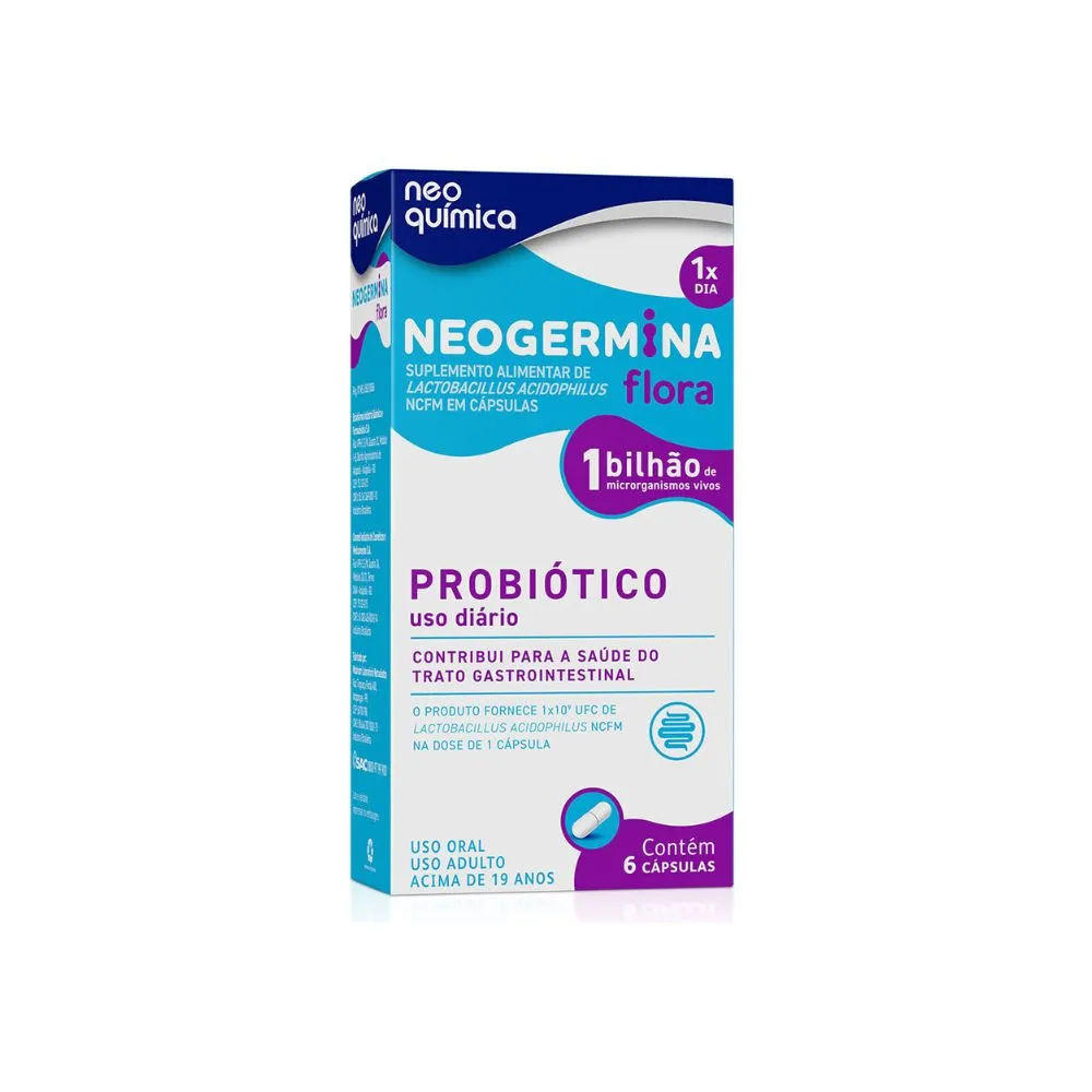Neogermina Flora Probiótico 1 Bilhão 6 Cápsulas Duras