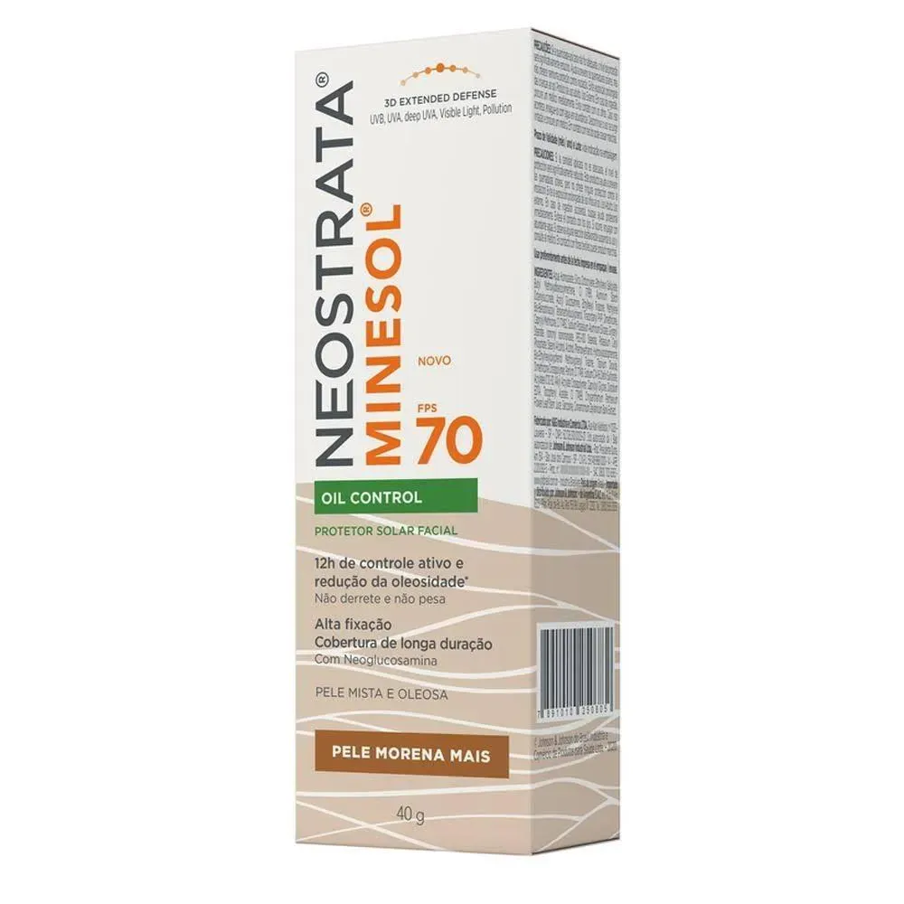 Neostrata Minesol Oil Control Protetor Solar Pele Morena Mais Fps70 40G