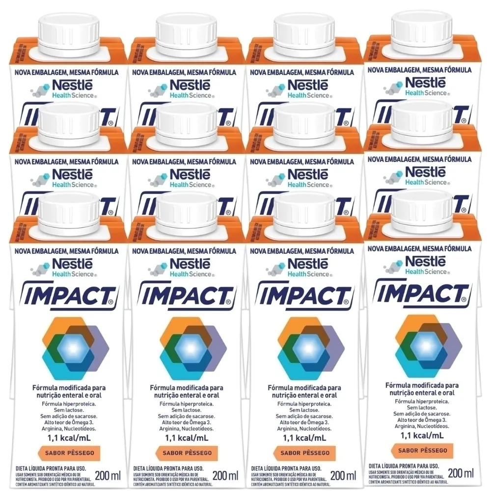 Nutrição Enteral E Oral Impact Pêssego 200Ml 12 Unidades
