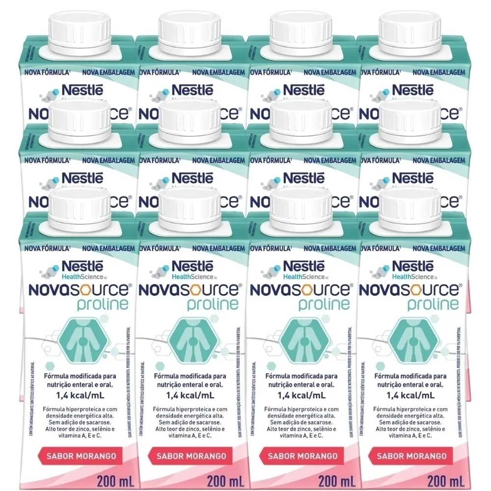 Nutrição Enteral E Oral Novasource Proline Morango 200Ml 12 Unidades