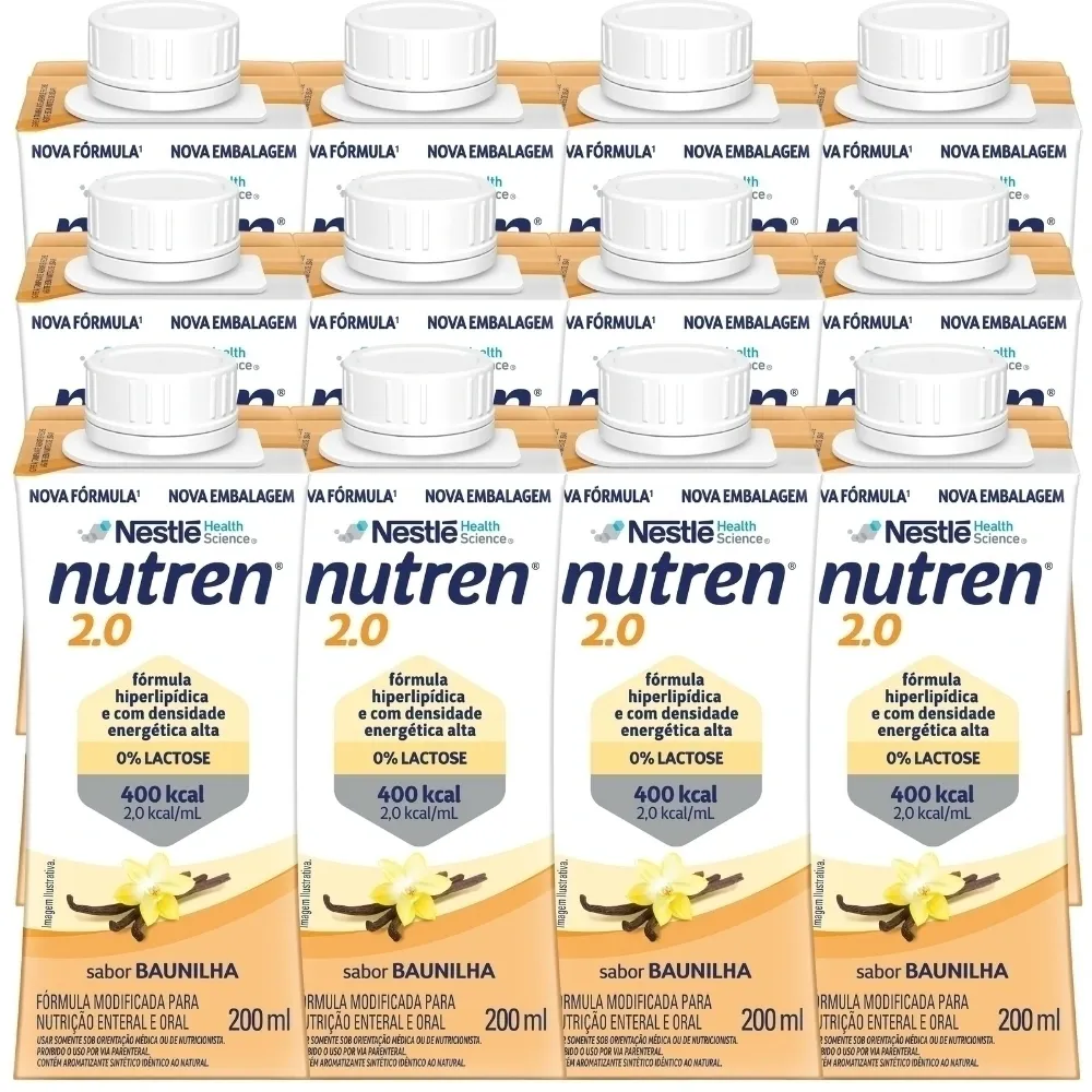 Nutrição Enteral E Oral Nutren 2.0 Baunilha 200Ml 12 Unidades