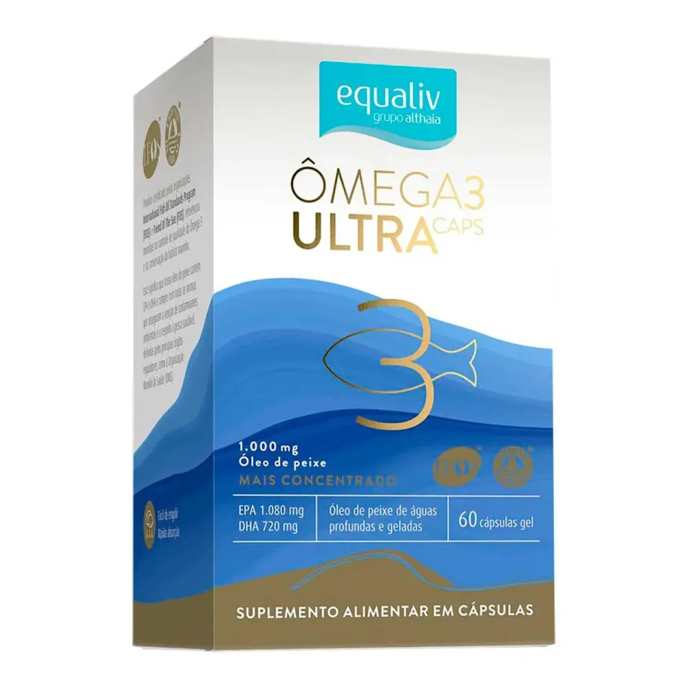 Ômega 3 1000mg Equaliv Ultra Caps Concentrado com 60 cápsulas gel
