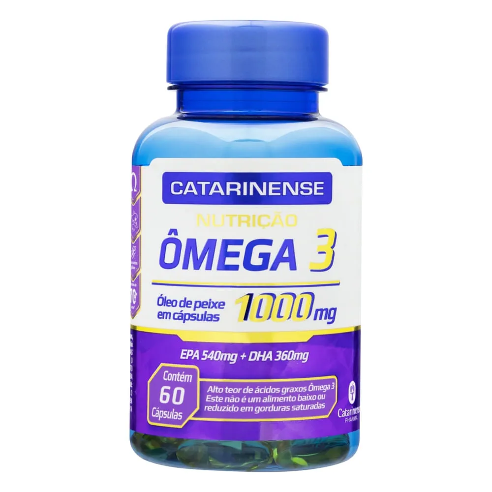 Ômega 3 Óleo de Peixe 1000mg 60 Cápsulas