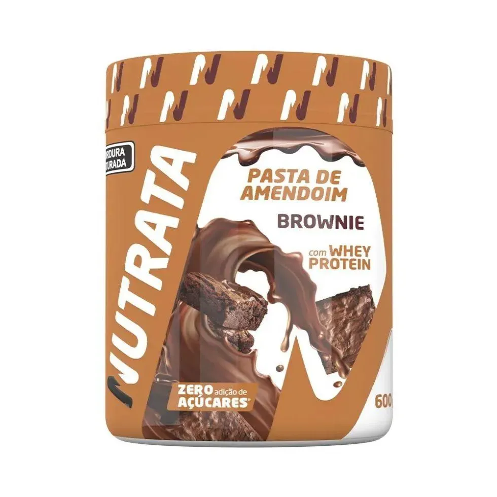 Pasta de Amendoim com Whey Protein (600g) - Sabor: Brownie