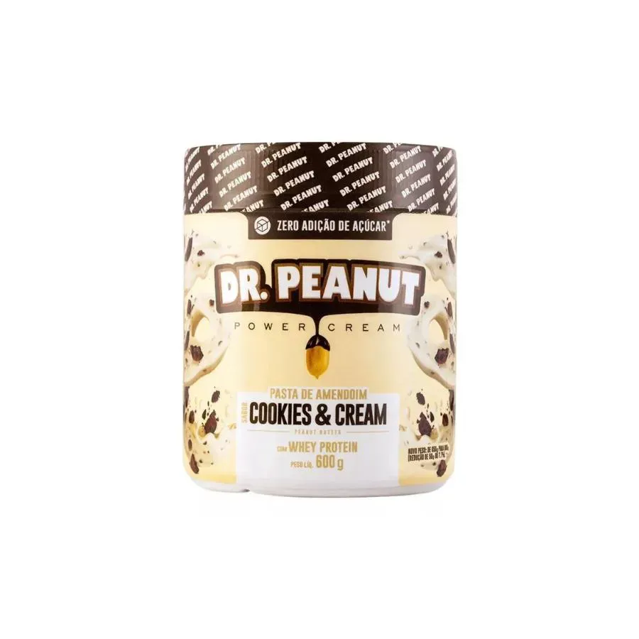 Pasta De Amendoim Cookies E Cream Dr Peanut Novos Sabores Whey Gourmet 600g